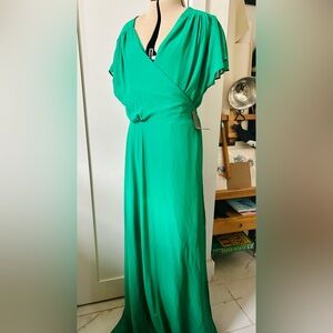 SOLD New York & Company Eva Medes Vibrant Green Wrap Dress
